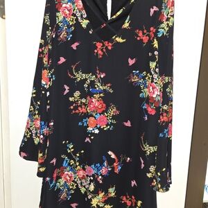 Floral Black Mini Dress
